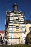 Oprava věže kostela Sv. Jiljí