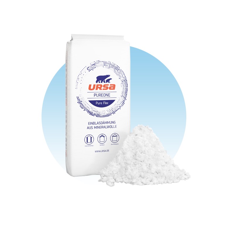URSA Pure Floc  materiál pro všechny aplikace a všechny tloušťky