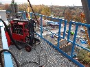 Servis svařovací techniky TransPulsSynergic 5000 u zákazníka na montáži teplárna Trmice