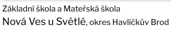 ZŠ A MŠ Nová Ves u Světlé 