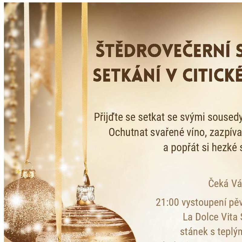 24.12.2024 ŠTĚDROVEČERNÍ SOUSEDSKÉ SETKÁNÍ V CITICKÉM KOSTELE