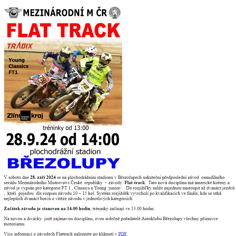 FLAT TRACK - Americká plochá dráha v Březolupech