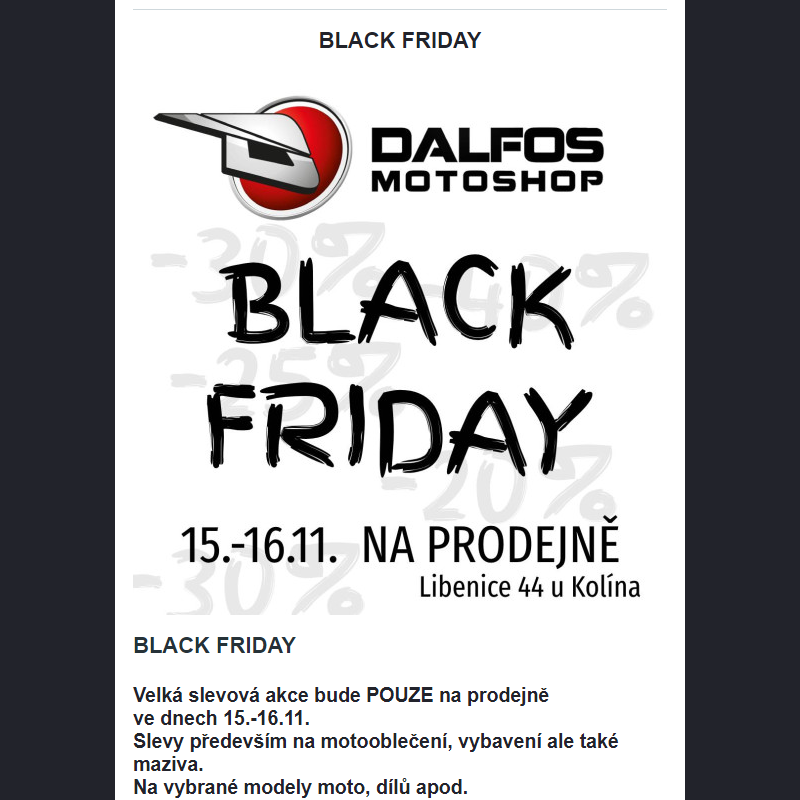 Black Friday na prodejně