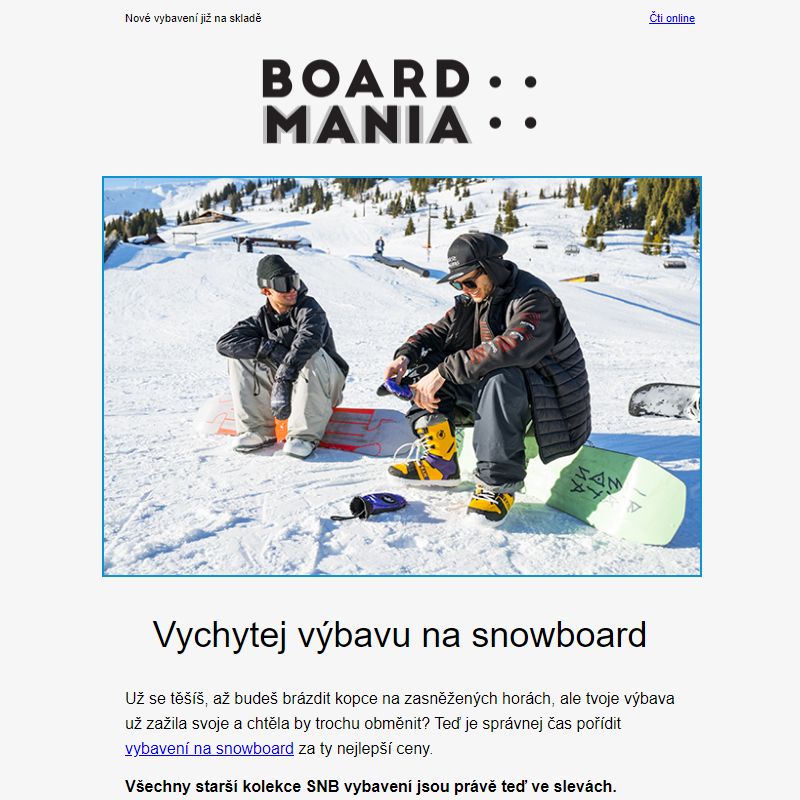 Snowboardová výbava ve slevě _