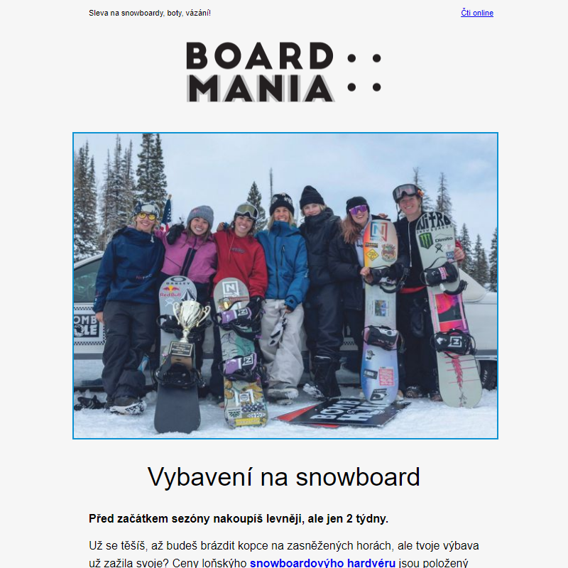 Slevy snowboardové výbavy _