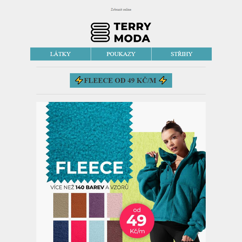 _ BLESKOVKA: Fleece od 49 Kč/m! _