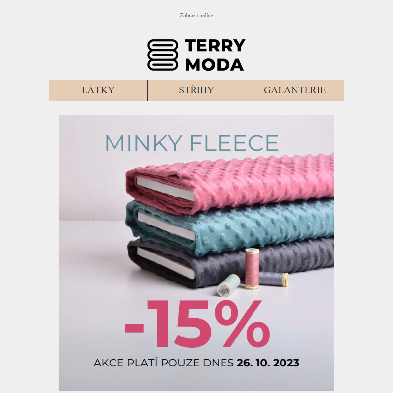 _BLESKOVKA : Sleva 15% na minky fleece