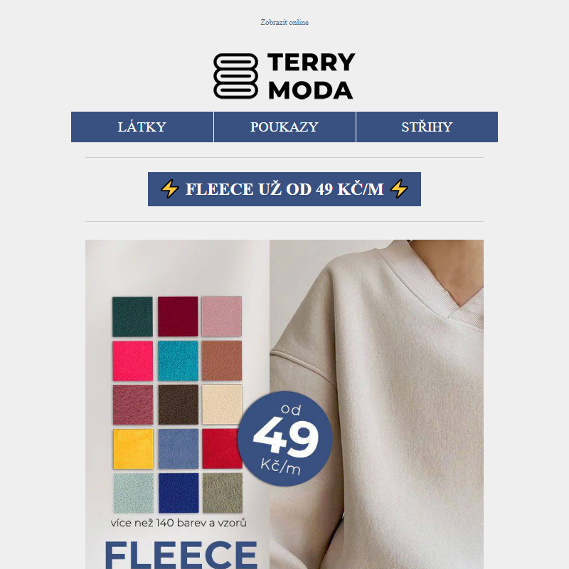 _ BLESKOVKA: Fleece od 49 Kč/m a  -30 % na recyklované úplety! 