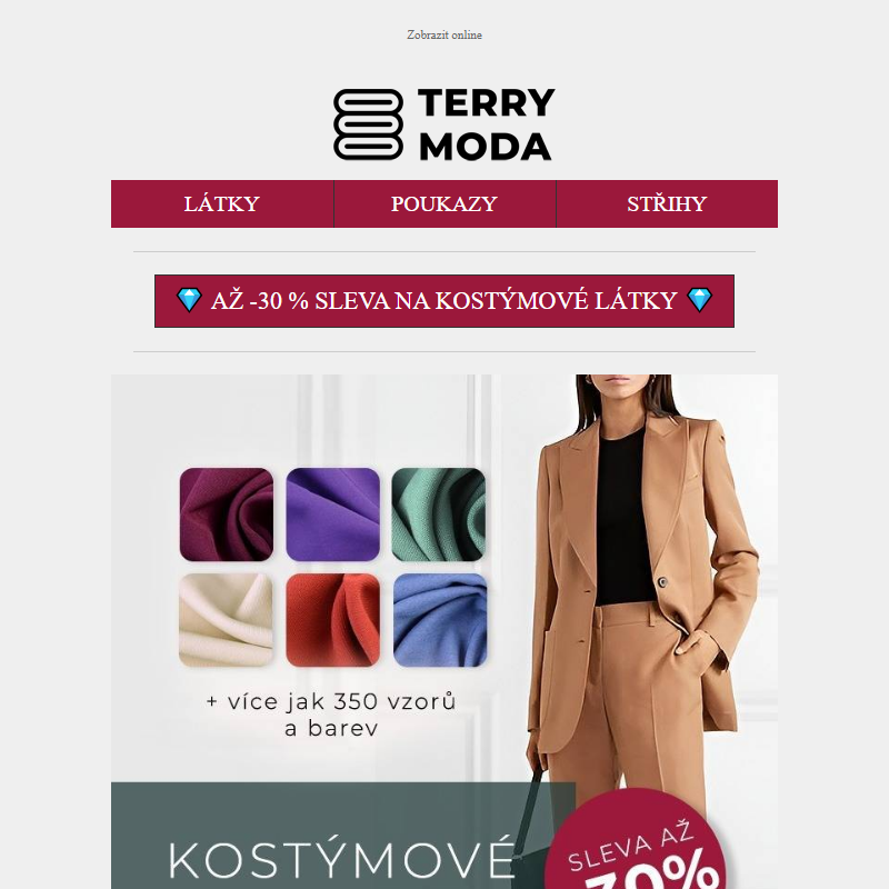 _Až - 30 % na kostýmové látky - Ušijte si elegantní kousek za skvělou cenu!