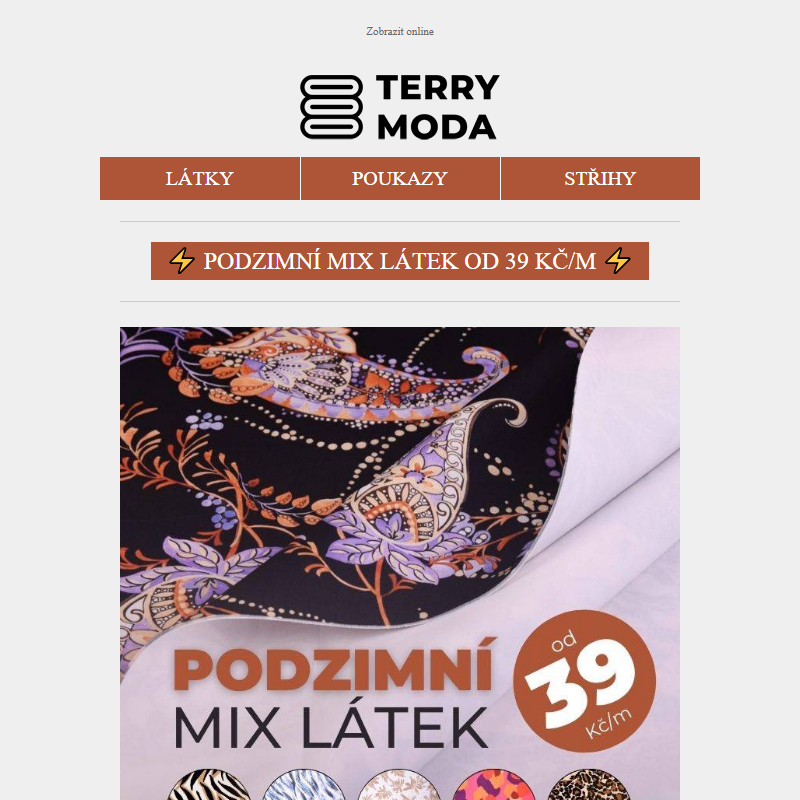 _ BLESKOVKA: Mix podzimních látek od 39 Kč/m! _