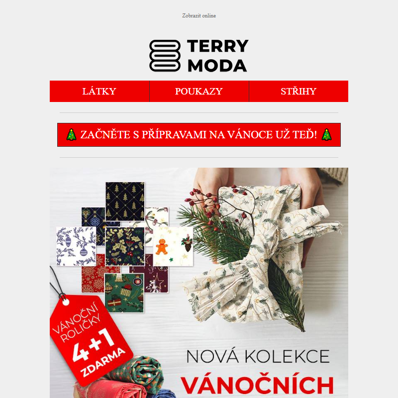 _ 30 % sleva na balíčky vánočních látek, nové vzory bavln pro adventní čas i 4+1 vánoční rolička zdarma!