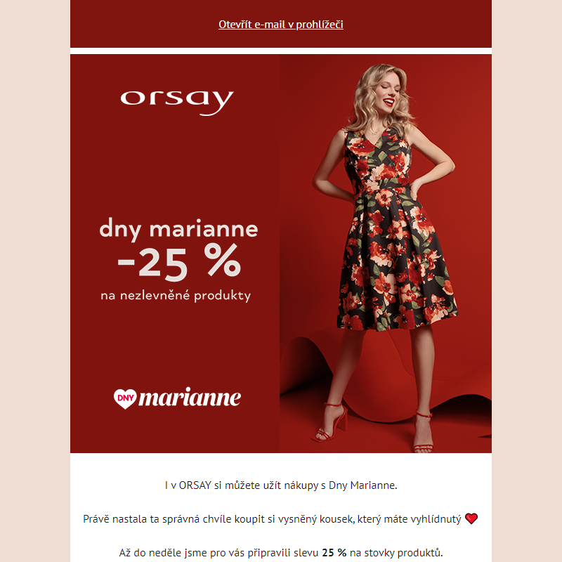 Dny Marianne s 25% slevou v ORSAY