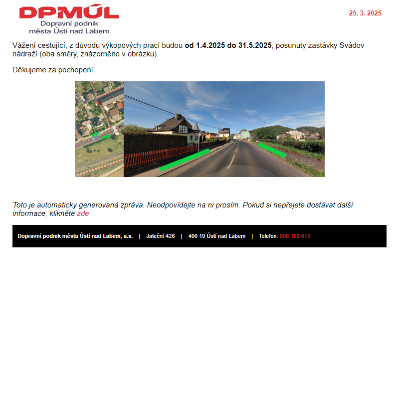 DPmÚL - Zastávky Svádov nádraží