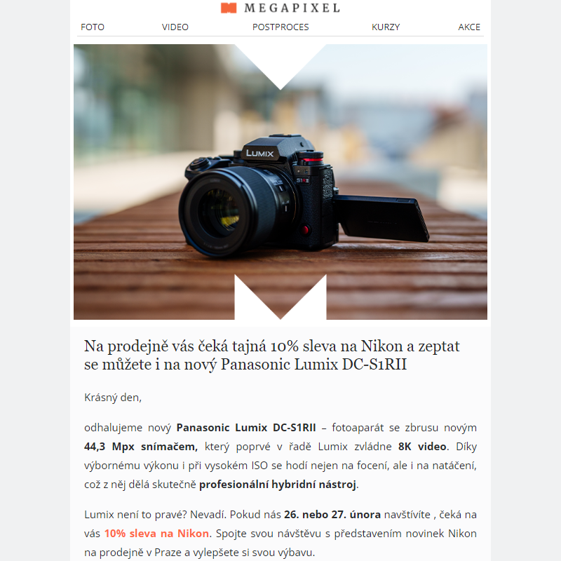 _ Máme pro vás novinku Panasonic Lumix S1RII a 10% slevu na Nikon