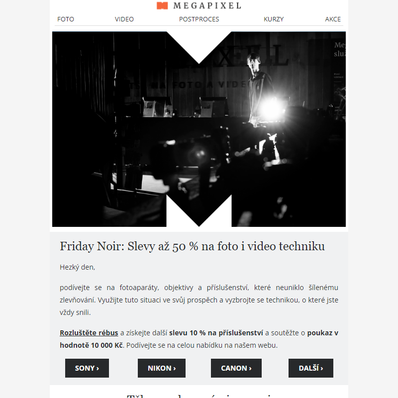 _ Friday Noir: Slevy až 50 % na foto i video techniku