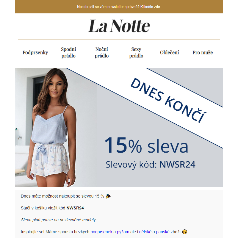 Dnes končí vaše 15% sleva