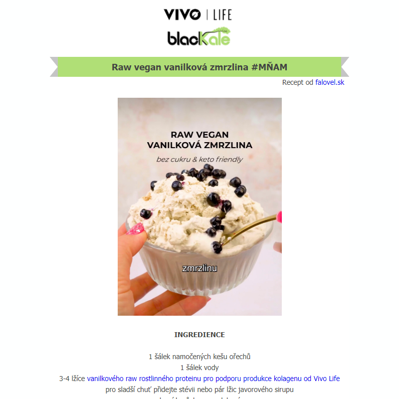 _RAW vegan vanilková zmrzlina #recept