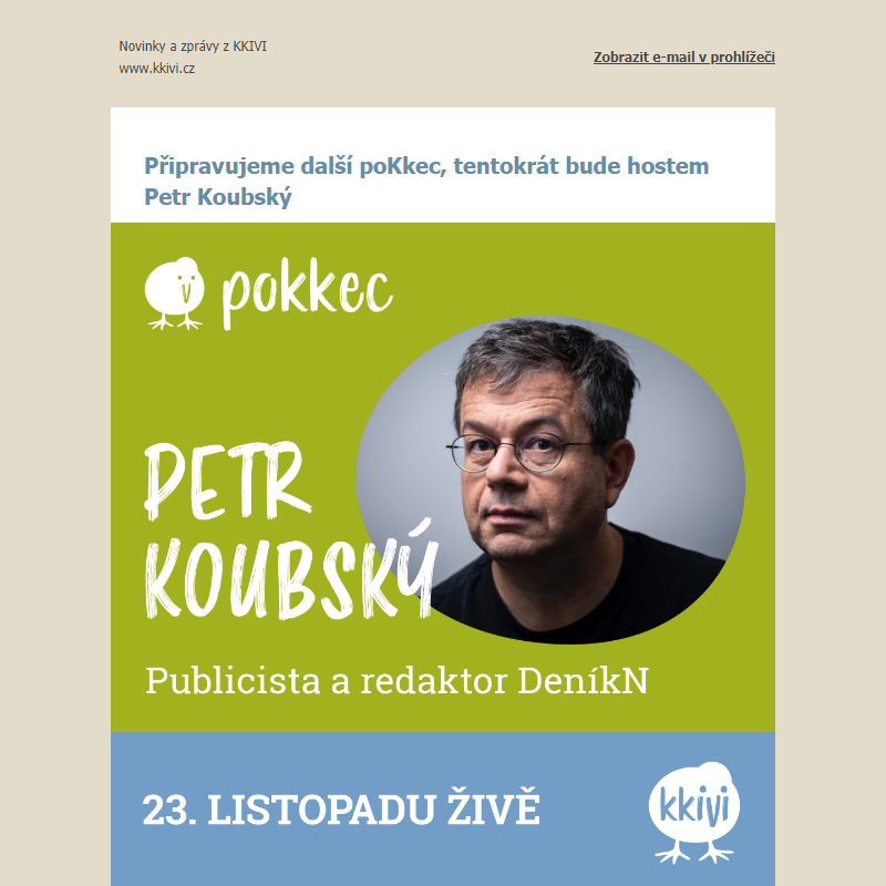 Pozvánka na další poKkec - tentokrát s Petrem Koubským