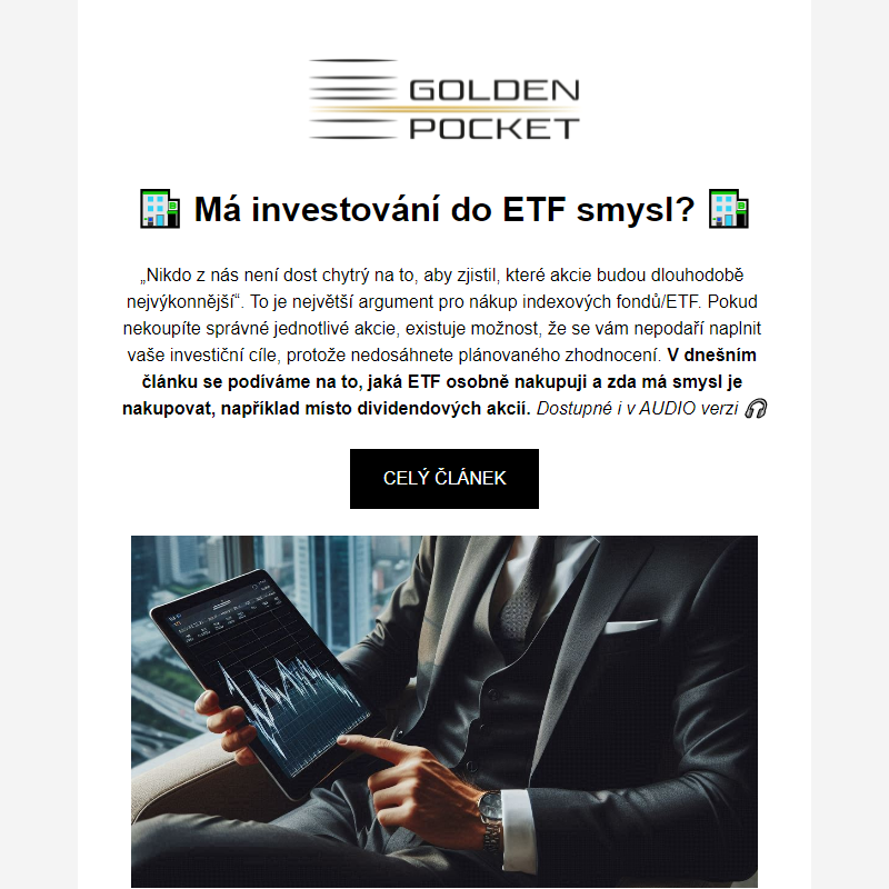 NOVÝ ČLÁNEK | Má investování do ETF smysl?