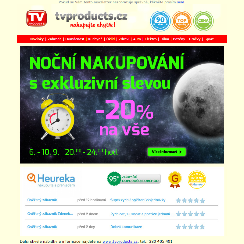 ___ Užijte si NOČNÍ NÁKUPY s exkluzivní SLEVOU 20% na celý sortiment!!! ___