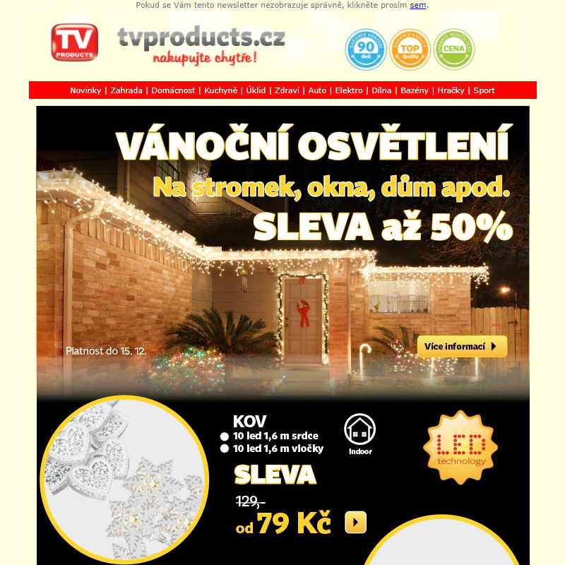 _ _ _ VÁNOČNÍ DÁRKY VČAS _ _ _ LED SVĚTELNÉ ŘETĚZY! Nyní se SLEVOU až 50%!!!