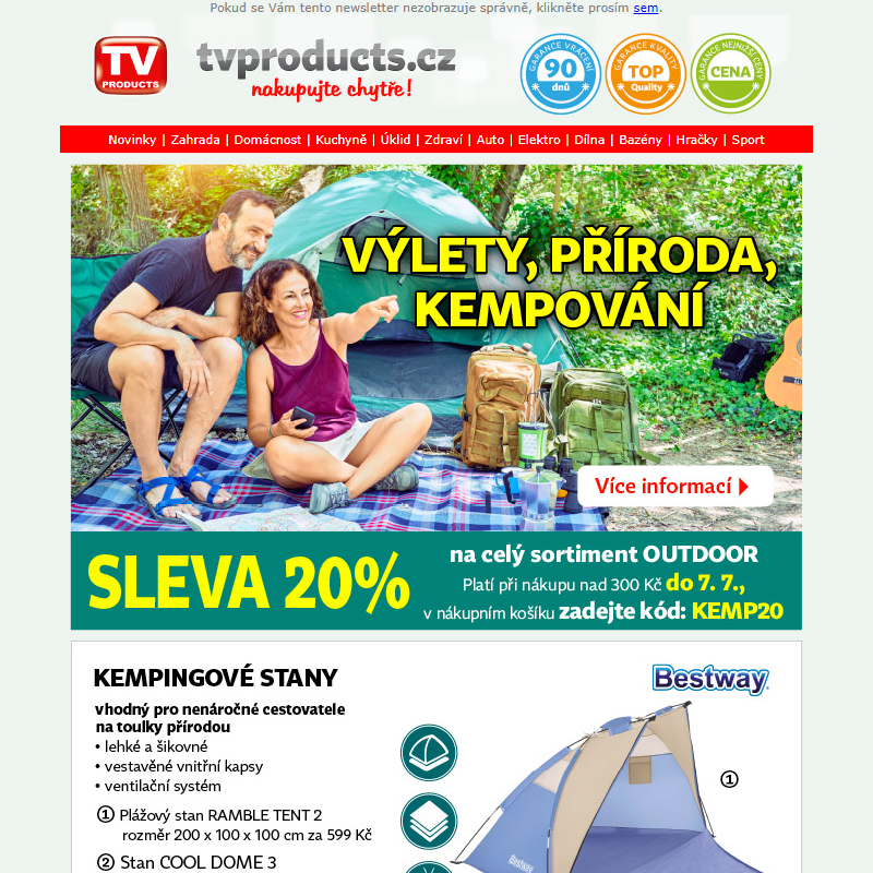 Okamžitá SLEVA 20% ! _ Posíláme Vám SLEVOVÝ KÓD na celý sortiment OUTDOOR!