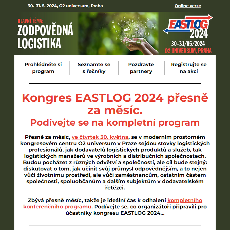 Kompletní program kongresu EASTLOG, který se koná už za měsíc