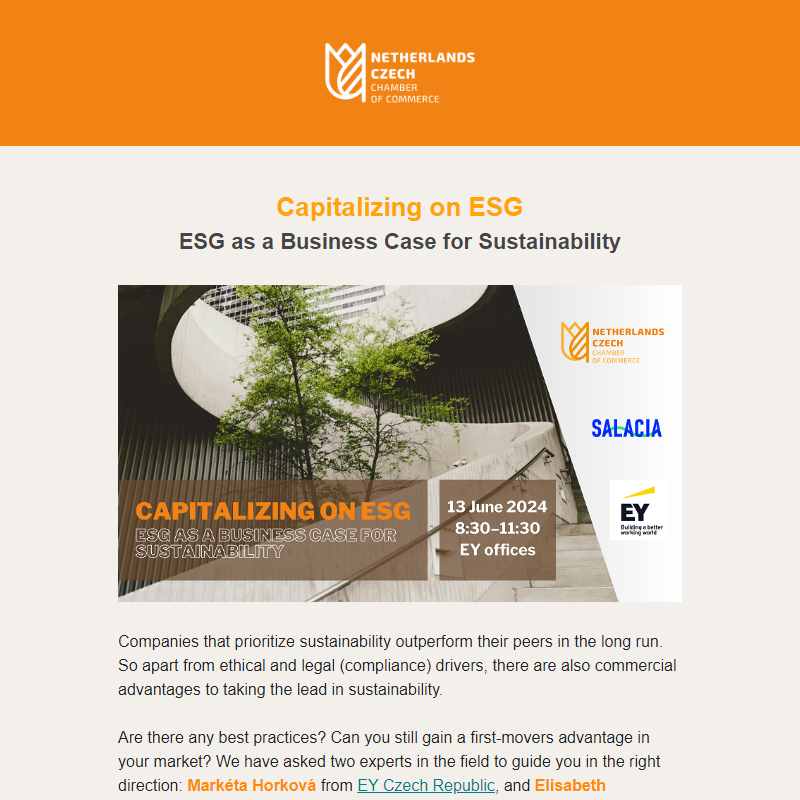 Invitation: Capitalizing on ESG | 13 June 2024