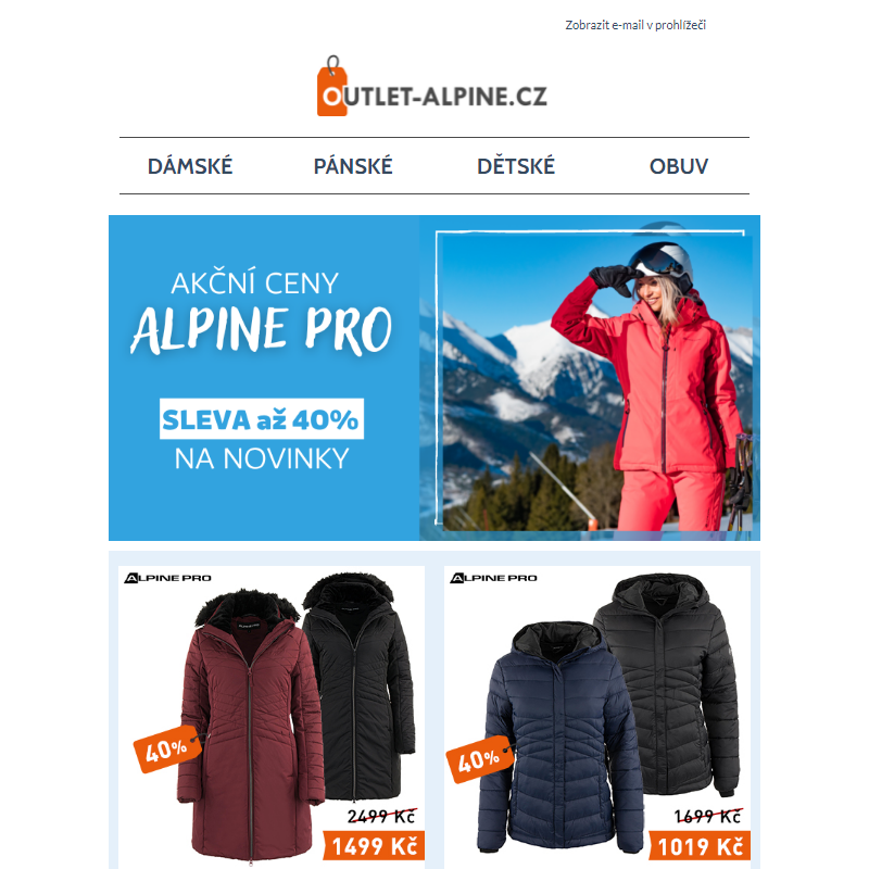 Akční produkty ALPINE PRO | Slevy na novinky až 40%