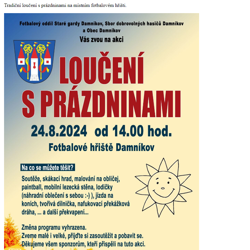 Loučení s prázdninami 2024