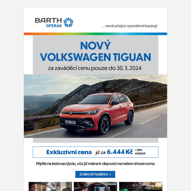 AKCE - Nový Volkswagen Tiguan za 6 444 Kč pouze do 30.3.2024