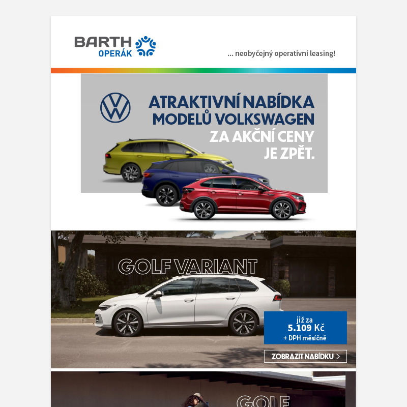 Akční nabídka značky Volkswagen na BARTH Operák je zpět!