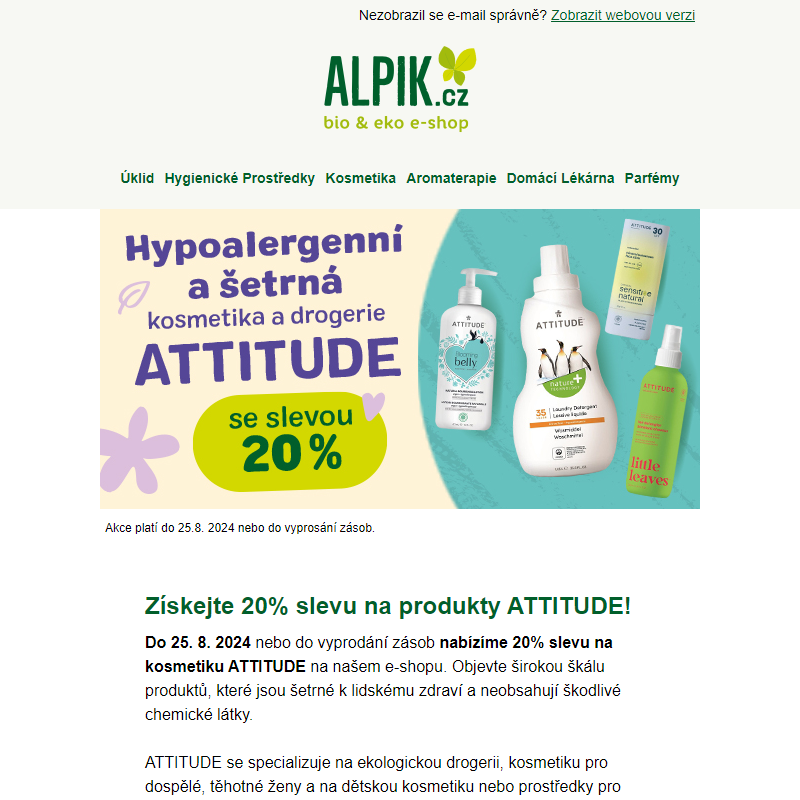 20 % __ na produkty ATTITUDE!