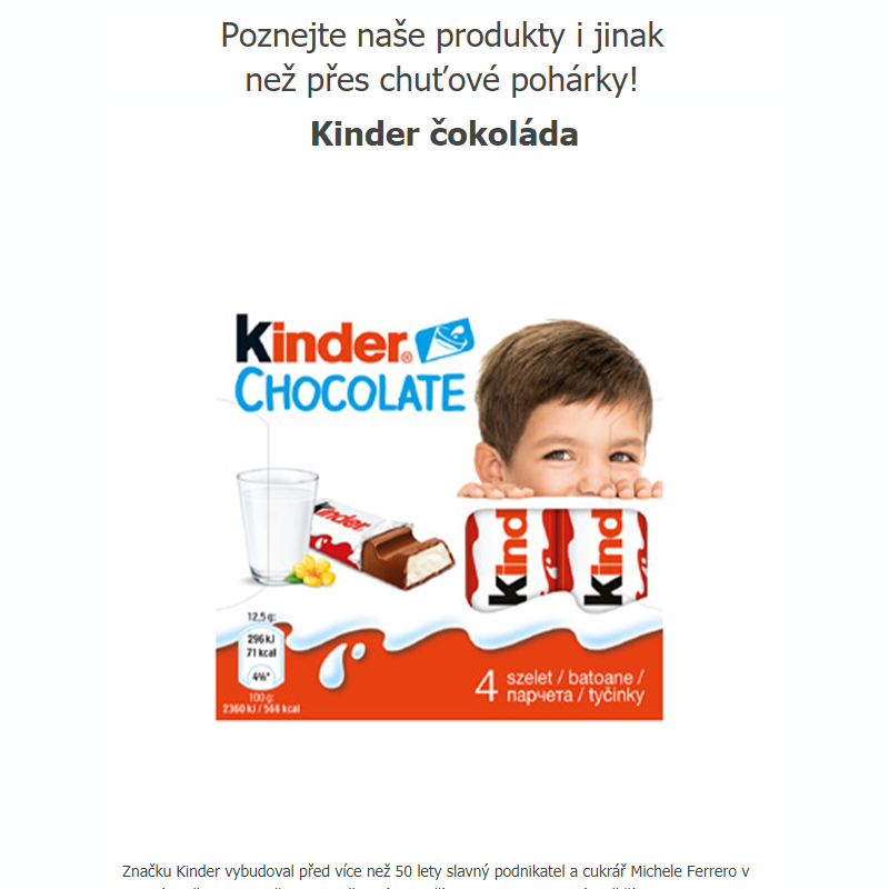 Odkud se vzala slavná čokoláda Kinder? _