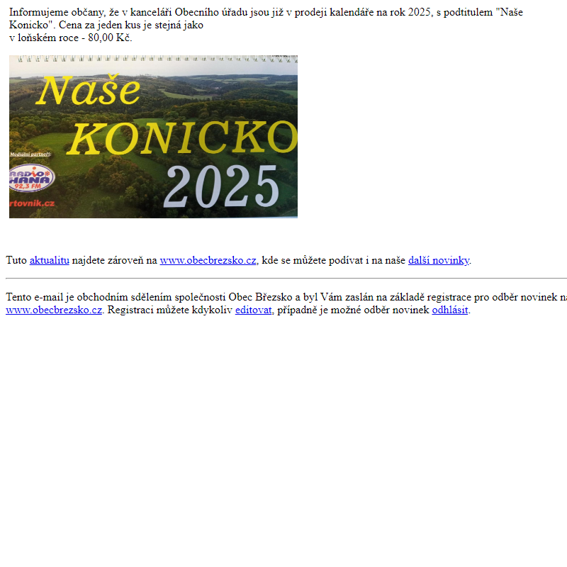 Kalendáře 2025