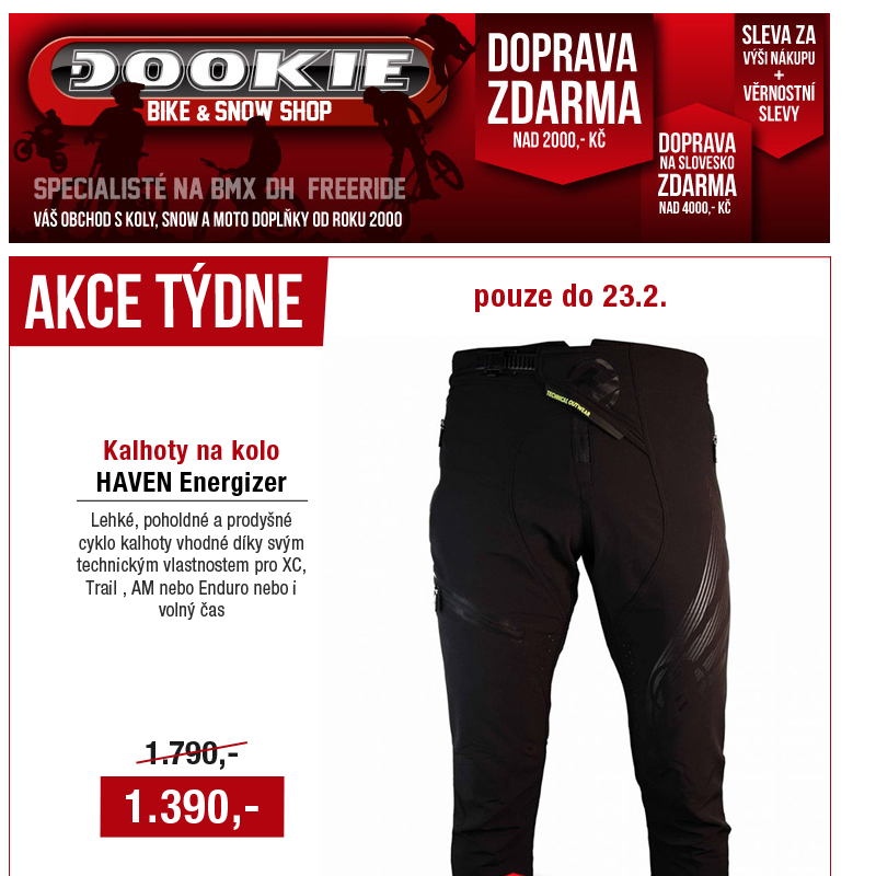 DOOKIE.cz | Akce týdne + Novinky EVOC, FIVE TEN, ONEAL, ALPINESTARS a více!