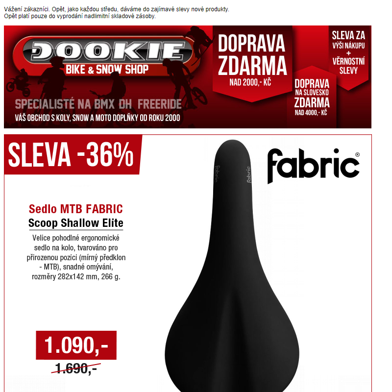 DOOKIE.cz | Slevy až -36% na oblečení TROY LEE DESIGNS, pláště MAXXIS a sedlo FABRIC.