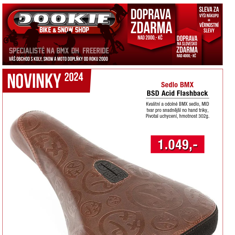 DOOKIE.cz | Nová ochranná vložka do ráfku TANNUS, přilba 7IDP a BMX sedlo BSD skladem!