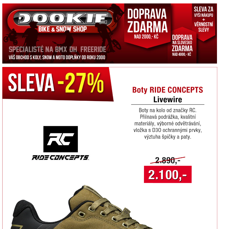 DOOKIE.cz | Slevy na boty RIDE CONCEPTS, představec FUNN a triko ETNIES!