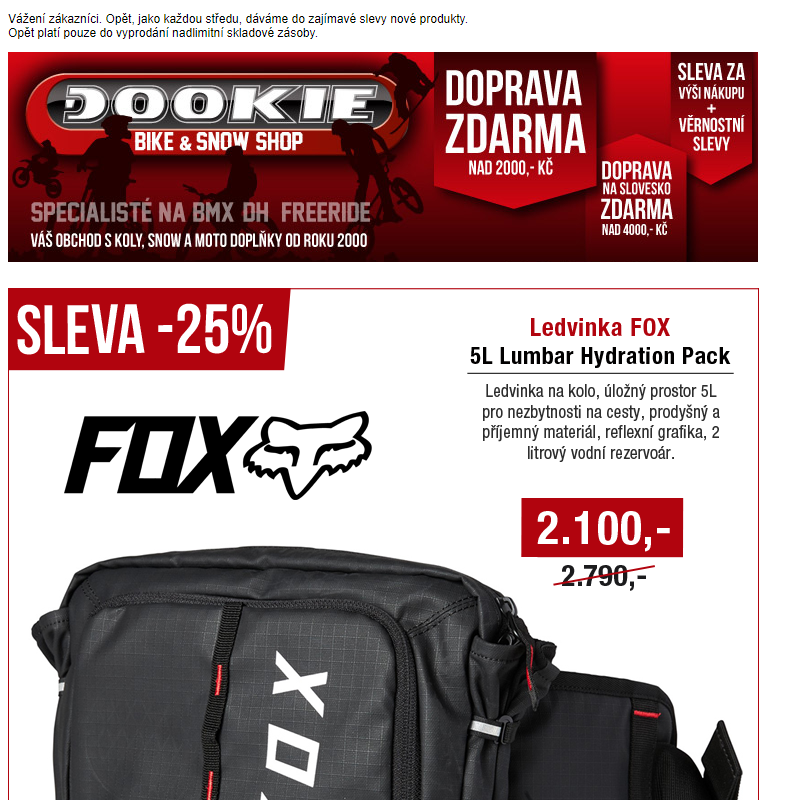DOOKIE.cz | Sleva až -28% na vybrané produkty FOX + Výprodej bot NORTHWAVE -33%.