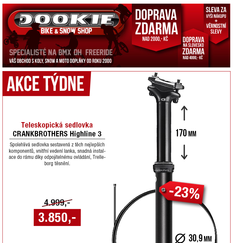 DOOKIE.cz | Akce týdne + Novinky FOX 2025 + Slevy na brýle, batohy a přilby na kolo!