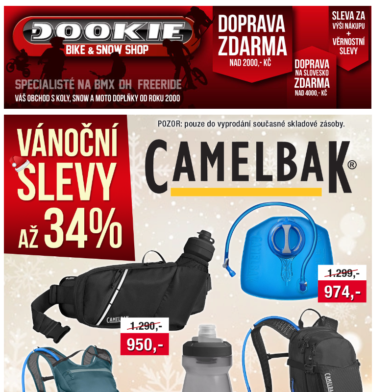 DOOKIE.cz | Vánoční slevy až -34% na CAMELBAK a 661 + Nové tipy na dárky!