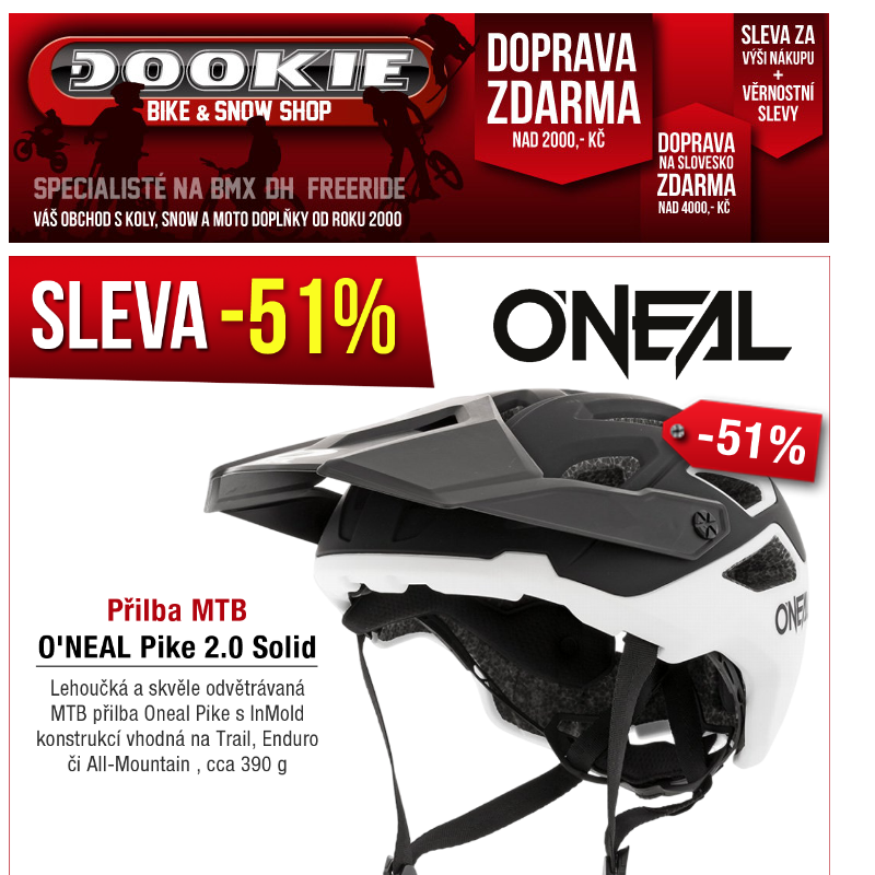 DOOKIE.cz | Slevy 37-51% na boty a přilby na kolo ONEAL.