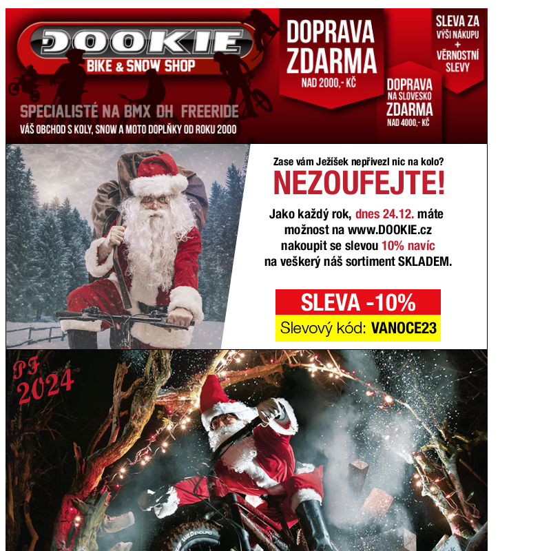 DOOKIE.cz | Vánoční sleva 10% na vše skladem + PF 2024