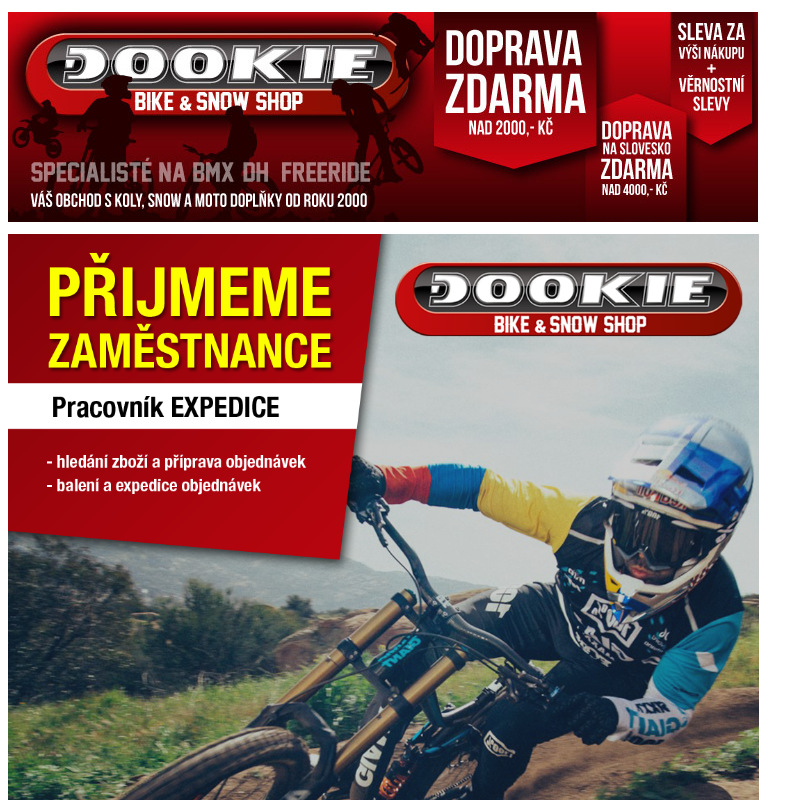 DOOKIE.cz | Přijmeme pracovníka expedice + Nové boty ETNIES skladem!