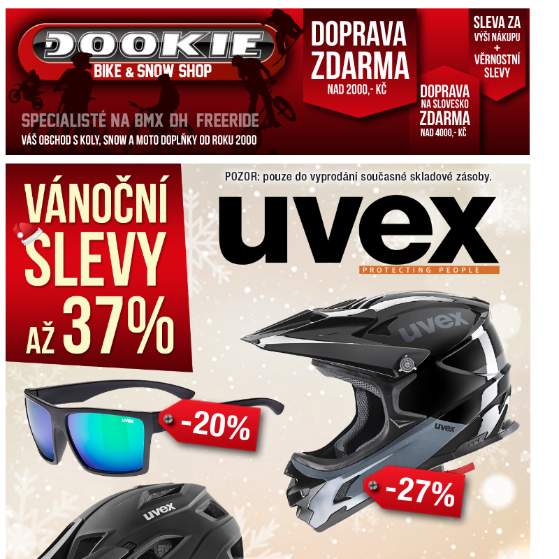 DOOKIE.cz | Vánoční slevy UVEX (až -37%) + Nové tipy na dárky.