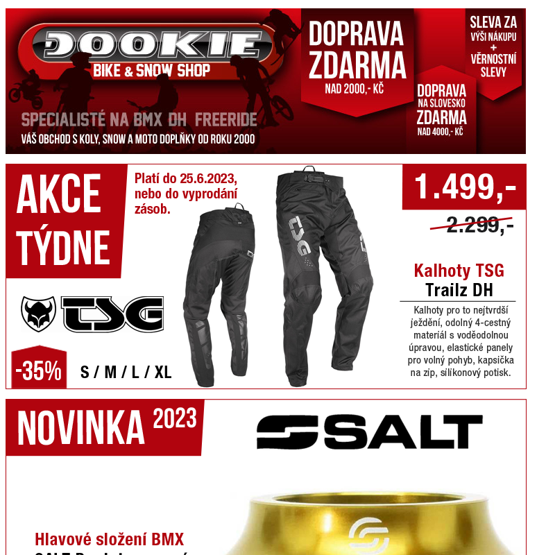 DOOKIE.cz | Akce týdne + Doprava od 49 Kč + Novinky Dartmoor, Reverse, Etnies a Salt.