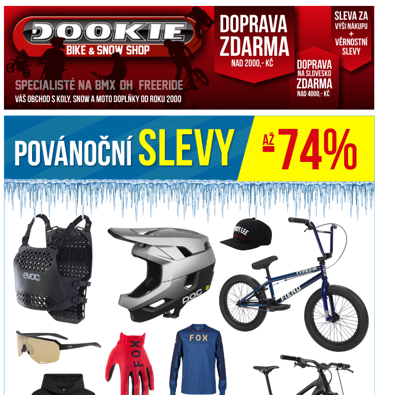 DOOKIE.cz | Povánoční SLEVY až -74% + Novinky ALPINESTARS, GRANITE a FUNN.