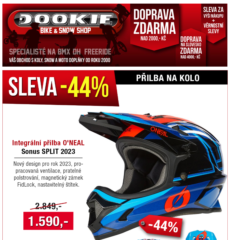 DOOKIE.cz | Integrální přilby na kolo a moto ONEAL ve SLEVĚ za 1.590 Kč!