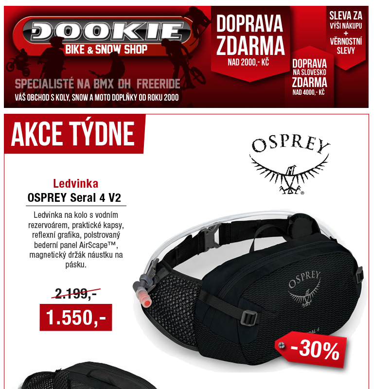 DOOKIE.cz | Akce týdne + Novinky VANS a ALPINESTARS + Slevy Cannondale, Osprey a více..